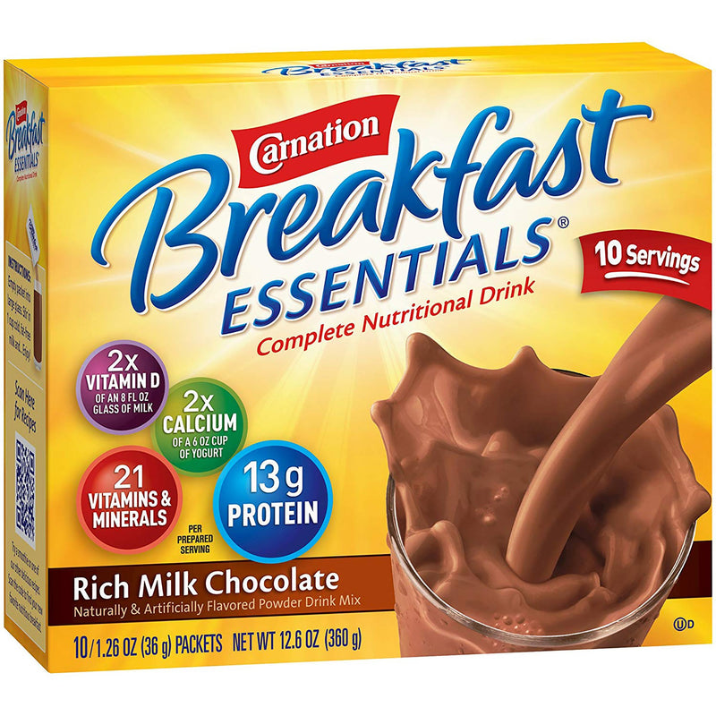 Carnation Breakfast Essentials® Chocolate Oral Supplement, 1.26 oz. Packet, 1 Case of 60 (Nutritionals) - Img 1