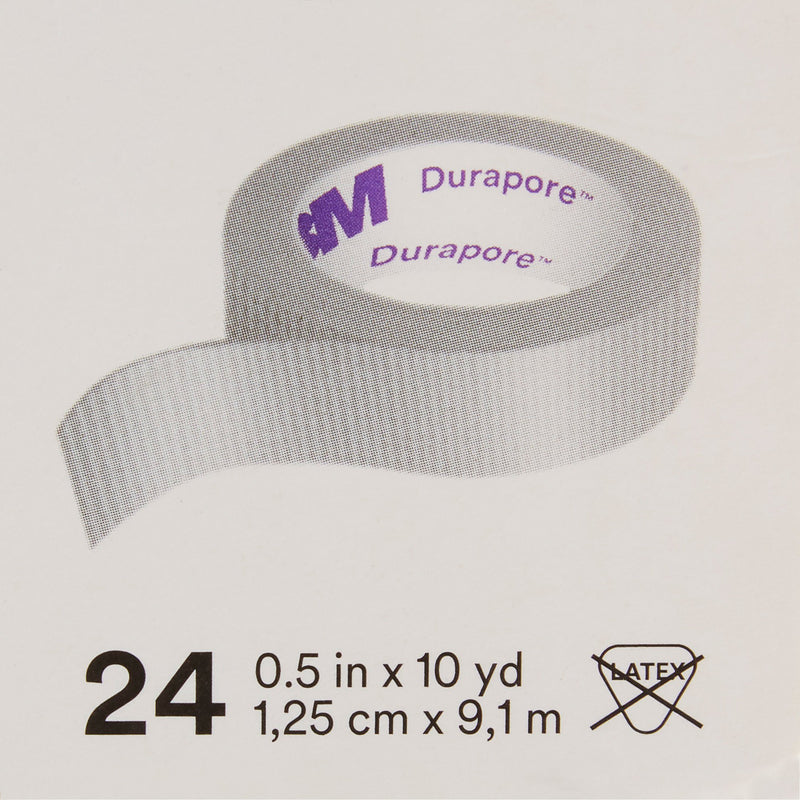 3M™ Durapore™ Silk-Like Cloth Medical Tape, 1/2 Inch x 10 Yard, White, 1 Box of 24 (General Wound Care) - Img 5