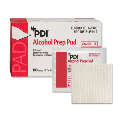 PDI® Alcohol Prep Pad, 2½ x 3 Inch, 1 Box of 100 (Skin Care) - Img 1