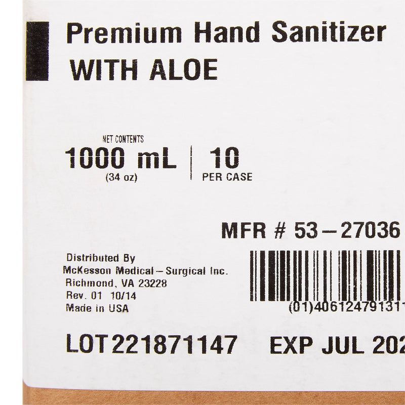 McKesson Gel Hand Sanitizer with Aloe 1000 mL, 1 Case of 10 (Skin Care) - Img 7