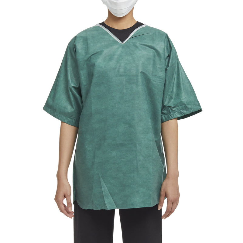 SHIRT SCRUB GRN MED 30/CS NONWOVEN 38-40" (Shirts and Scrubs) - Img 1