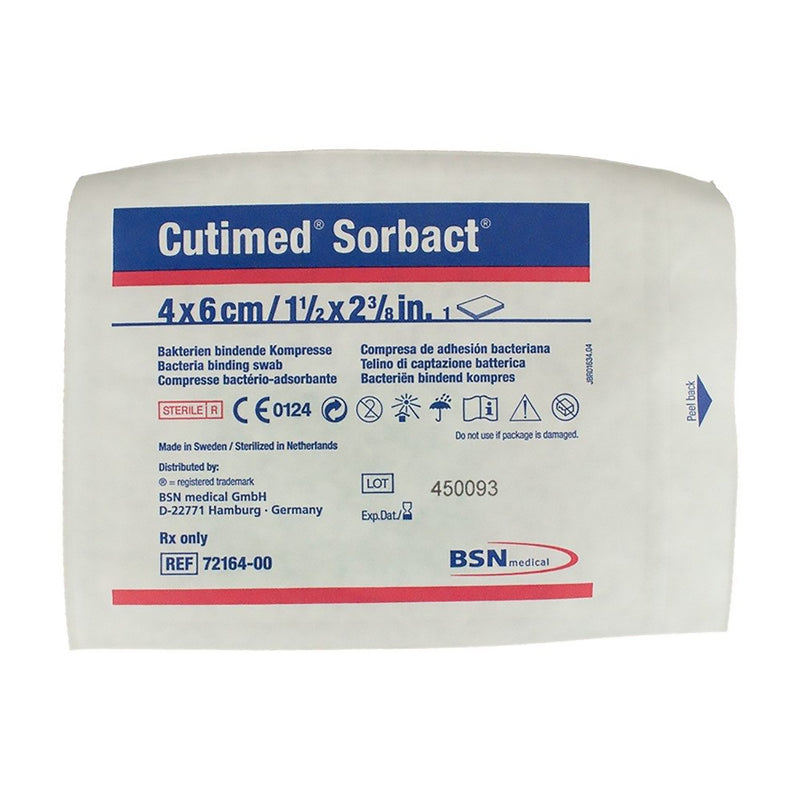 Cutimed® Sorbact® Impregnated Dressing, 4 x 6 Centimeter, 1 Box of 40 () - Img 1