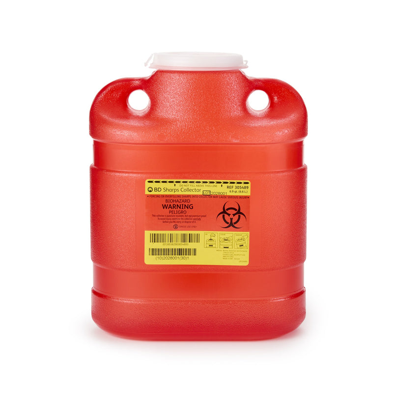 Becton Dickinson Red Sharps Container, 6.9 Quart, 11½ x 8¾ x 5½ Inch, 1 Each () - Img 1