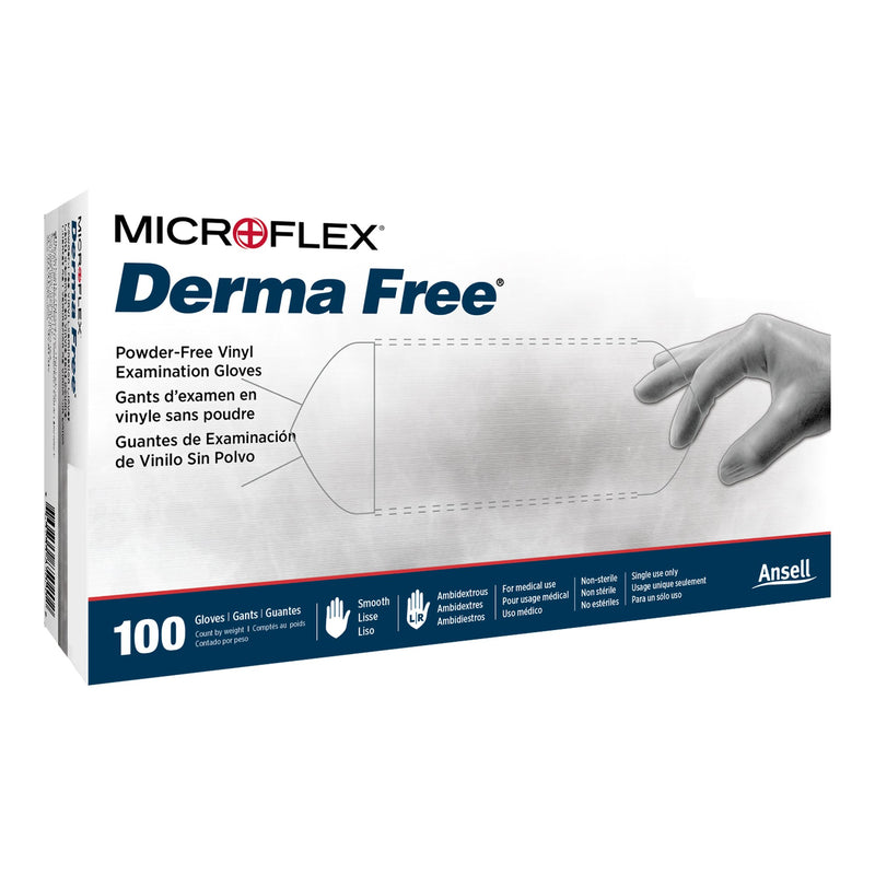 Derma Free™ Exam Glove, Extra Large, Clear, 1 Box of 100 () - Img 1