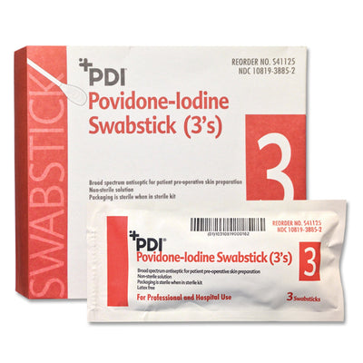 PDI® PVP Iodine Prep Swabsticks, 1 Case of 250 (Skin Care) - Img 1
