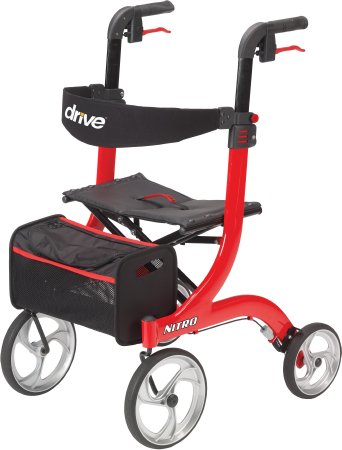 drive™ Nitro 4 Wheel Rollator, White, 1 Each (Mobility) - Img 1