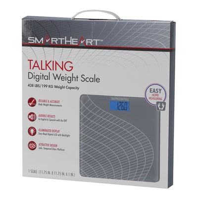 SmartHeart Talking Scale, Digital Bathroom Scale, 438 lbs Capacity, 1 Case of 4 (Scales and Body Composition Analyzers) - Img 1