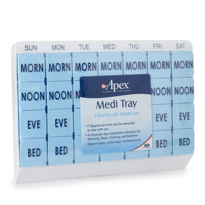 Apex Medi Tray Pill Organizer, Days of the Week / Morn, Noon, Eve, Bed, 1 Case of 48 (Pharmacy Supplies) - Img 3