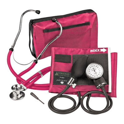 Sterling Series ProKit™ Aneroid Sphygmomanometer with Stethoscope, Magenta, 1 Case of 20 (Blood Pressure) - Img 1