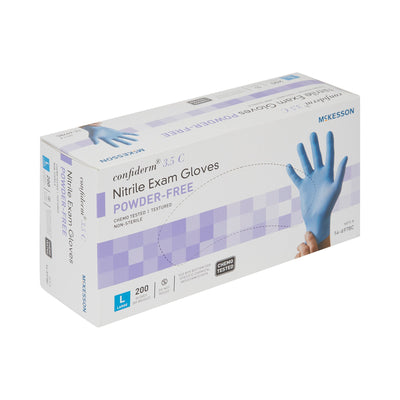 McKesson Confiderm® 3.5C Nitrile Exam Glove, Large, Blue, 1 Box of 200 () - Img 3