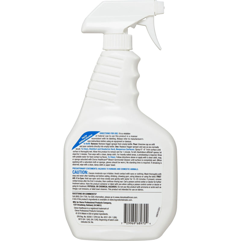 Clorox Healthcare Surface Disinfectant Cleaner, Spray, 32 oz, 1 Case of 6 (Cleaners and Disinfectants) - Img 2