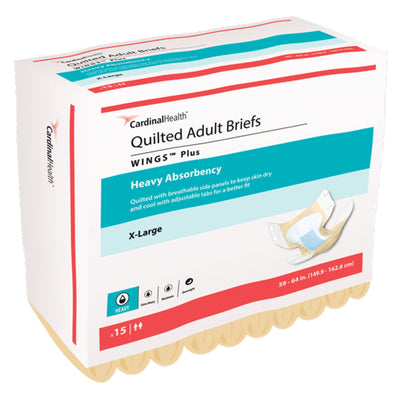 Wings™ Plus Quilted Heavy Absorbency Incontinence Brief, Extra Large, 1 Bag of 15 () - Img 1