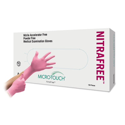 Micro-Touch® NitraFree™ Nitrile Exam Glove, Large, Pink, 1 Case of 10 () - Img 1