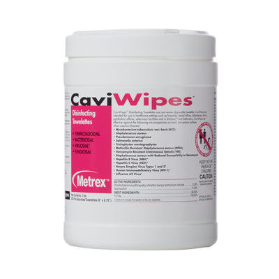 Metrex CaviWipes Surface Disinfectant Alcohol-Based Wipes, Non-Sterile, Disposable, Alcohol Scent, Canister, 6 X 6.75 Inch, 1 Canister (Cleaners and Disinfectants) - Img 1