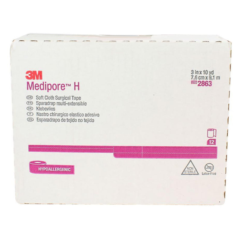 3M™ Medipore™ H Cloth Medical Tape, 3 Inch x 10 Yard, White, 1 Case of 12 (General Wound Care) - Img 5