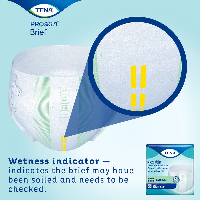 TENA Super Adult Heavy-Absorbent Incontinence Brief, X-large, 60" to 64" Waist / Hip, 1 Bag of 15 () - Img 10