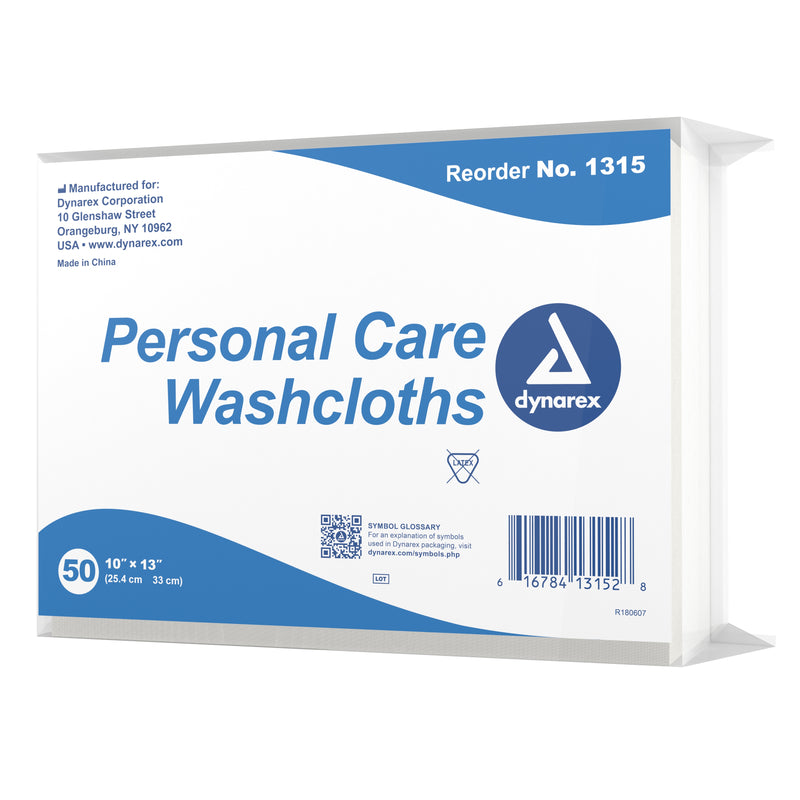 dynarex® Disposable Washcloth, 10 x 13 Inch, 1 Bag of 50 (Washcloths) - Img 1