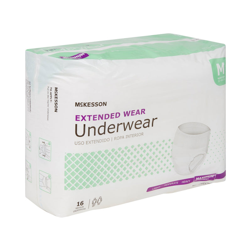 McKesson Extended Wear Maximum Absorbent Underwear, Medium, 1 Bag of 16 () - Img 4