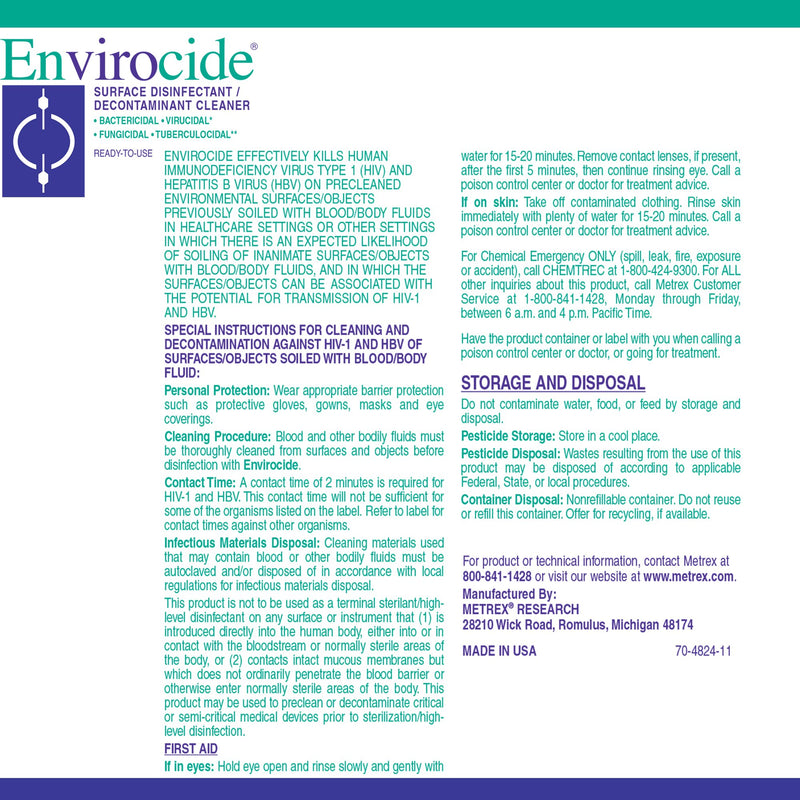 Envirocide® Surface Disinfectant Cleaner, 1 Bottle (Cleaners and Disinfectants) - Img 5