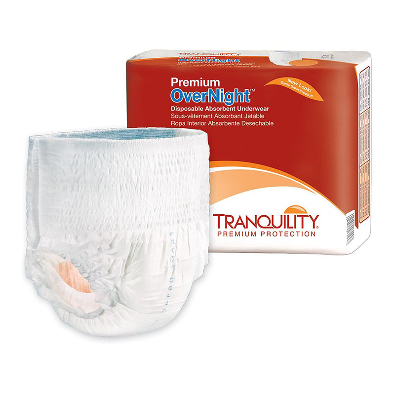 Tranquility® Premium OverNight™ Maximum Protection Absorbent Underwear, Extra Small, 1 Bag of 22 () - Img 1