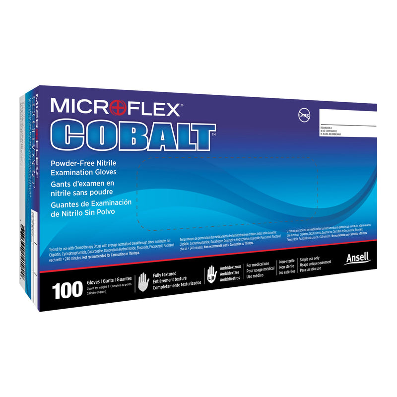 Microflex® Cobalt® Exam Glove, Medium, Blue, 1 Box of 100 () - Img 1
