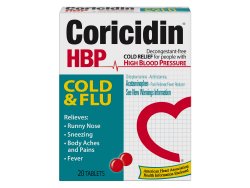 Coricidin® HBP Cold & Flu Acetaminophen / Chlorpheniramine Maleate Cold and Cough Relief, 1 Each (Over the Counter) - Img 1