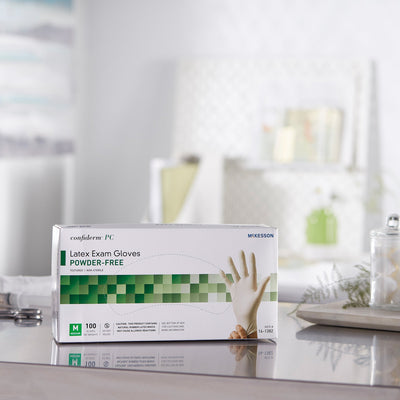 McKesson Confiderm® Latex Exam Glove, Medium, Ivory, 1 Box of 100 () - Img 10