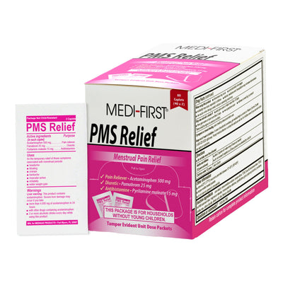 Medi-First PMS Relief Acetaminophen / Pamabrom / Pyrilamine maleate Pain Relief, 1 Box of 80 (Over the Counter) - Img 1