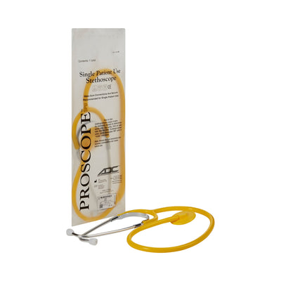 Proscope Disposable Stethoscope, Binaural, Yellow, 22 Inch, 1 Case of 50 (Stethoscopes) - Img 1