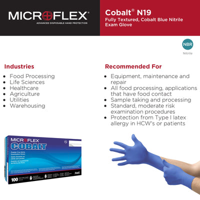Microflex® Cobalt® Exam Glove, Large, Blue, 1 Box of 100 () - Img 4
