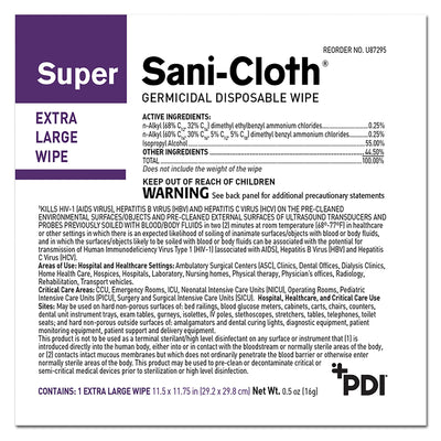 Super Sani-Cloth® Surface Disinfectant Wipe, X-Large Individual Packet, 1 Case of 150 (Cleaners and Disinfectants) - Img 2