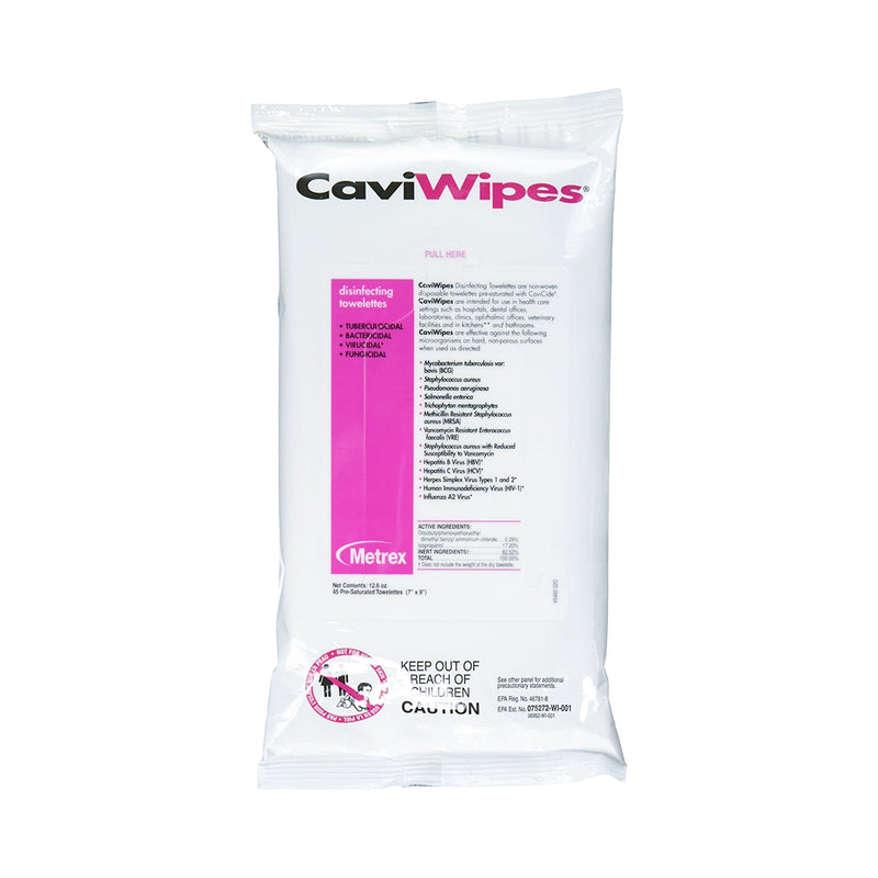 CaviWipes1 Surface Disinfectant, Alcohol Based, Non-sterile, Disposable, 1 Case of 20 (Cleaners and Disinfectants) - Img 1