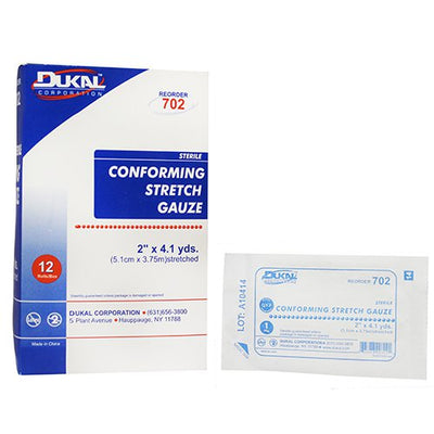 Dukal™ Sterile Conforming Bandage, 2 Inch x 4-1/10 Yard, 1 Bag of 12 (General Wound Care) - Img 1