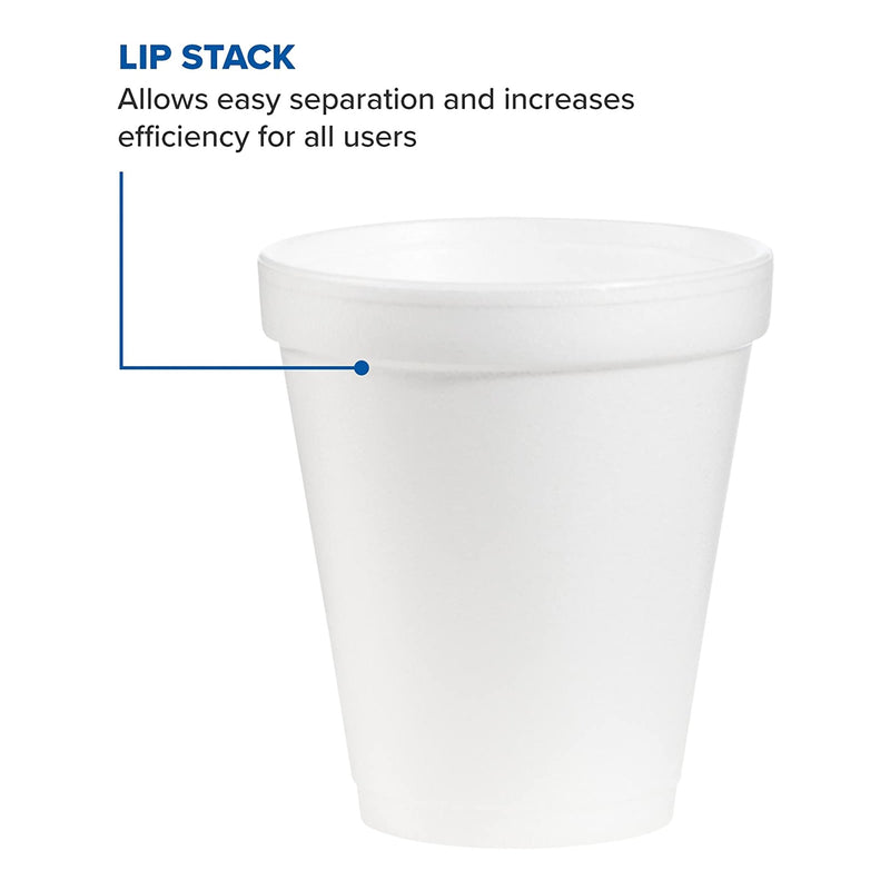 Dart Drinking Cup, White, Styrofoam, Disposable, 6 oz, 1 Sleeve of 25 (Drinking Utensils) - Img 5