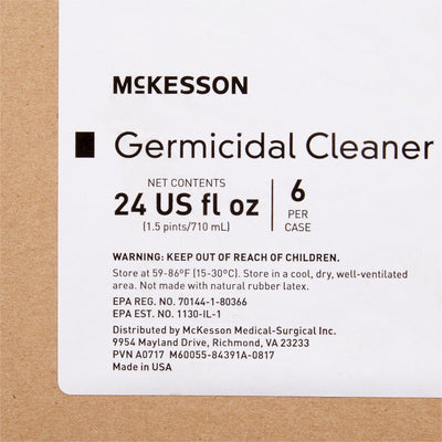 McKesson Germicidal Surface Disinfectant Cleaner, 24 oz. Trigger Spray Bottle, 1 Case of 6 (Cleaners and Disinfectants) - Img 6