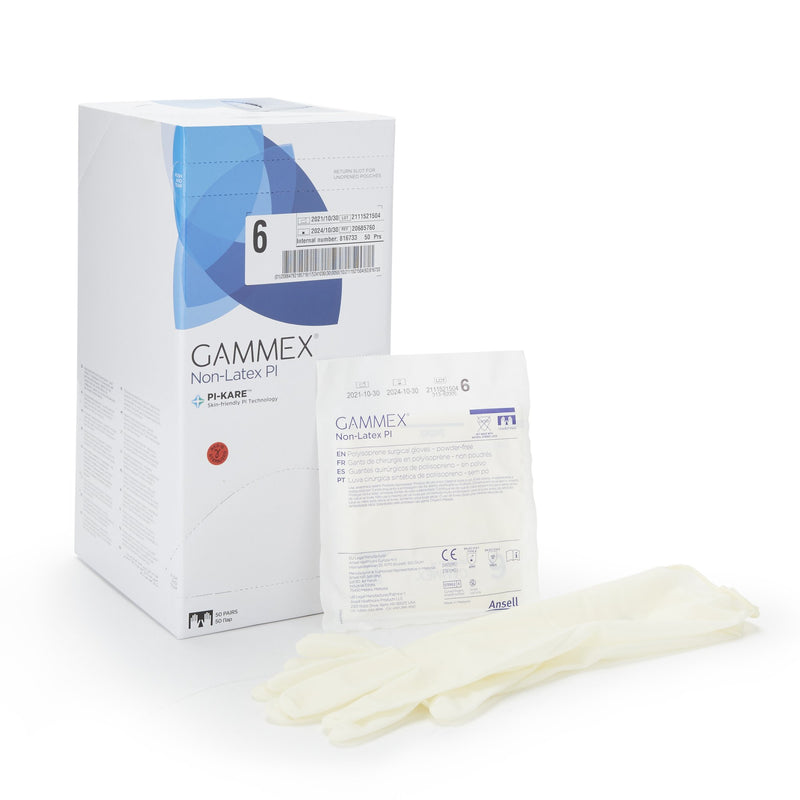 Gammex® Non-Latex PI Polyisoprene Surgical Glove, Size 6, White, 1 Case of 200 () - Img 1