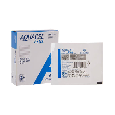 Aquacel® Extra™ Hydrofiber Dressing, 2 × 2 Inch, 1 Box of 10 (Advanced Wound Care) - Img 1