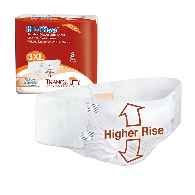 Tranquility® HI-Rise™ Maximum Absorbency Bariatric Incontinence Brief, 1 Case of 32 () - Img 1