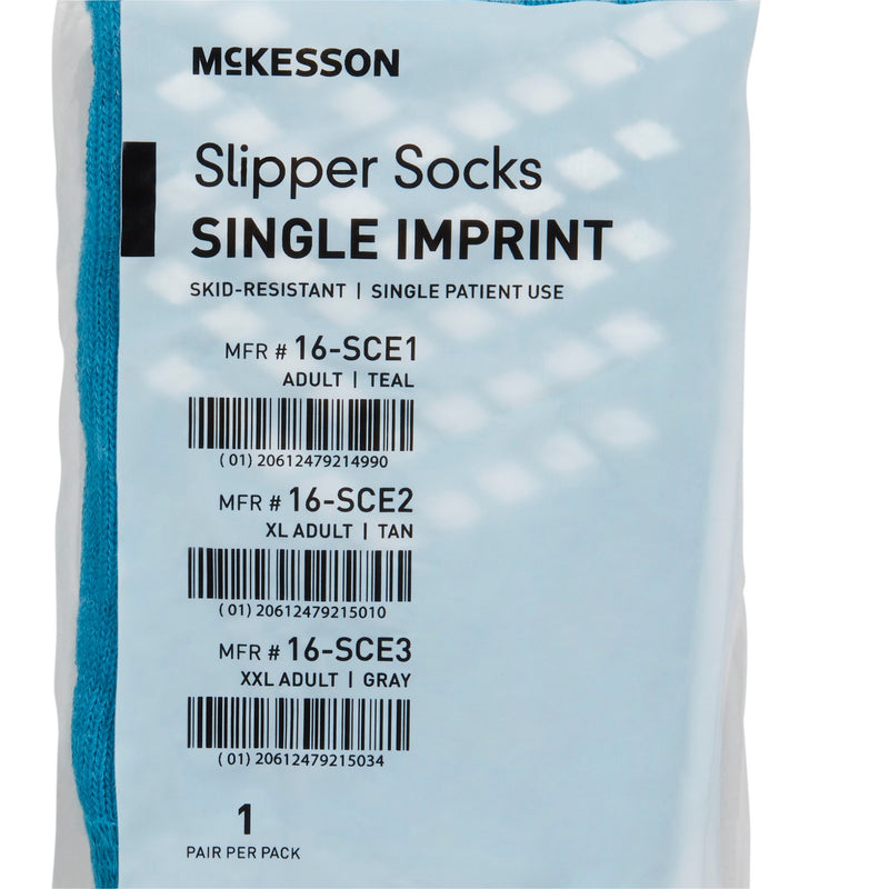 McKesson Slipper Socks, Large, Teal, 1 Case of 48 (Slippers and Slipper Socks) - Img 5