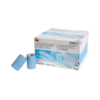 3M™ Micropore™ S Silicone Medical Tape, 2 Inch x 1-1/2 Yard, Blue, 1 Roll (General Wound Care) - Img 1