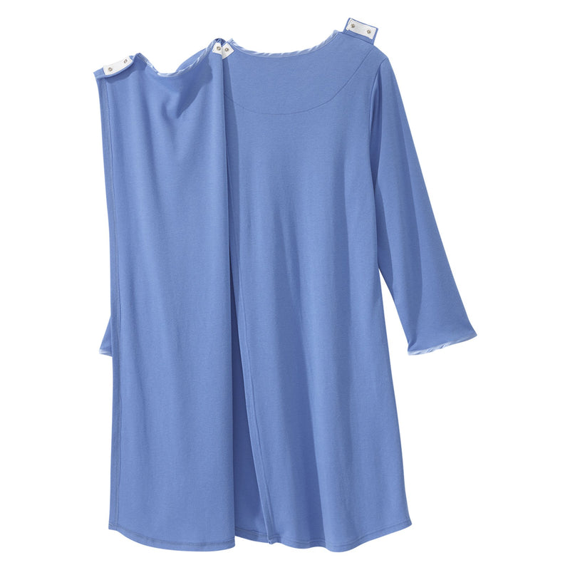 Silverts® Shoulder Snap Patient Exam Gown, 3X-Large, Blue, 1 Each (Gowns) - Img 3