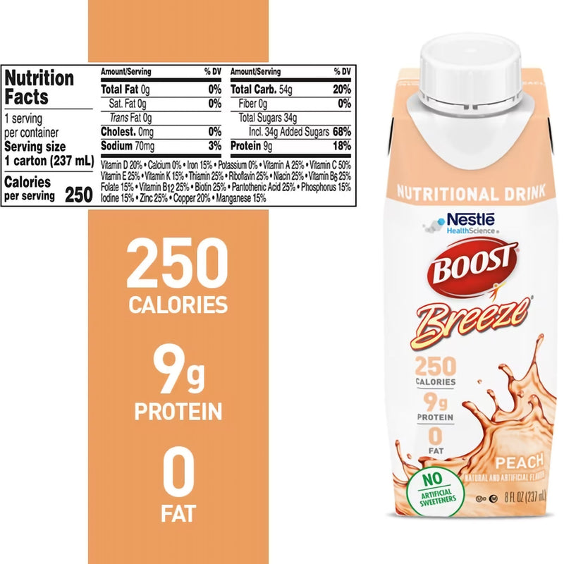 Boost Breeze® Variety Flavor (Peach, Wild Berry) Oral Supplement, 8 oz. Carton, 1 Each (Nutritionals) - Img 5