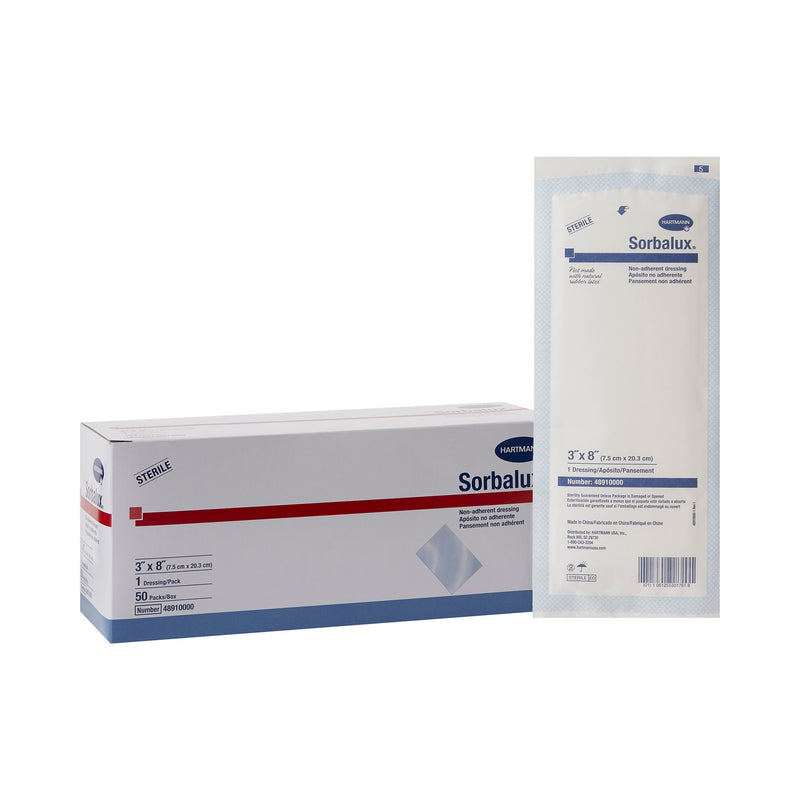 Sorbalux® Non-Adherent Dressing, 3 x 8 inch, 1 Box of 50 (General Wound Care) - Img 1