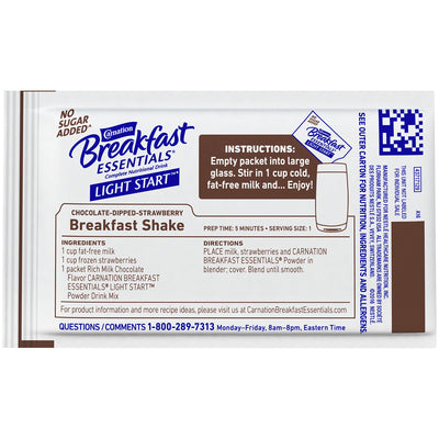 Carnation Breakfast Essentials® Light Start Chocolate Oral Supplement, 20 Gram Packet, 1 Case of 64 (Nutritionals) - Img 2