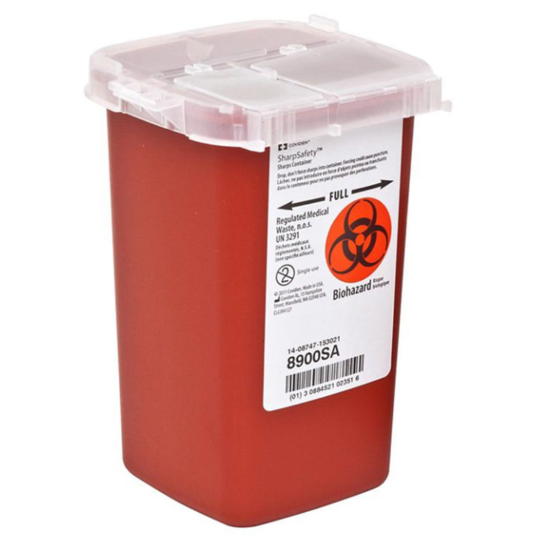 SharpSafety™ Phlebotomy Sharps Container, 1 Quart, 6¼ x 4½ x 4¼ Inch, 1 Case of 100 () - Img 1