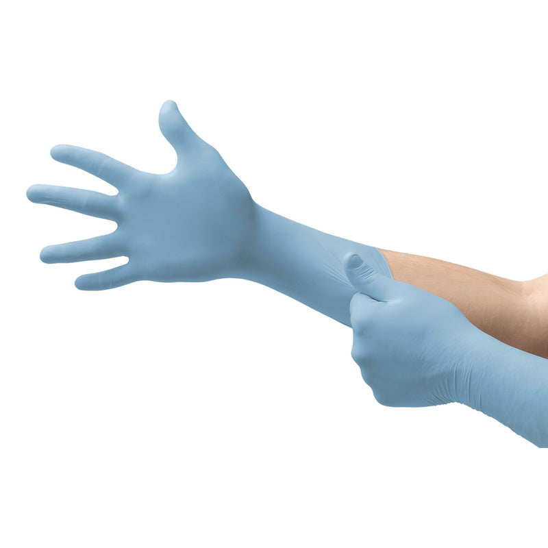 Integra® EC Extended Cuff Length Exam Glove, Medium, Blue, 1 Case of 500 () - Img 2