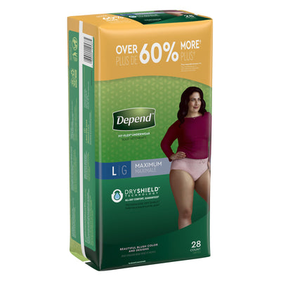 Depend® FIT-FLEX® Womens Absorbent Underwear, Large, Blush, 1 Case of 56 () - Img 2