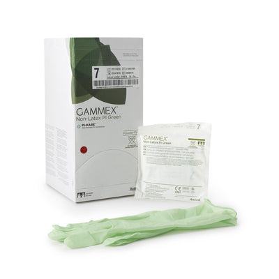 Gammex® Non-Latex PI Green Polyisoprene Surgical Glove, Size 7, Light Green, 1 Case of 200 () - Img 1