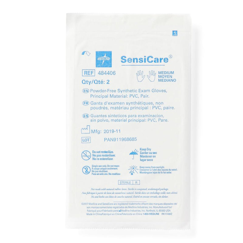 SensiCare® Stretch Vinyl Standard Cuff Length Exam Glove, Medium, Beige, 1 Pair () - Img 6