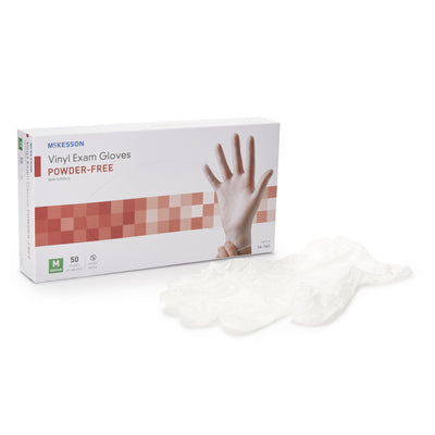 McKesson Confiderm® Vinyl Exam Glove, Medium, Clear, 1 Box of 50 () - Img 1